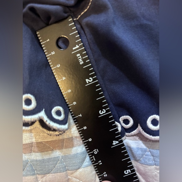 0120- NWT Bagatelle Navy Scallop Hem Embroidered Shorts 8 - Picture 11 of 13